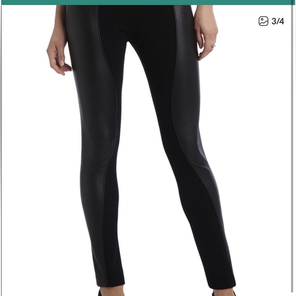BCBG Black Faux Leather Leggings - Picture 3 of 3
